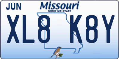 MO license plate XL8K8Y