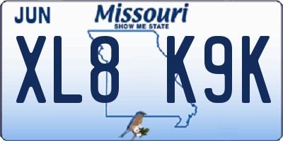 MO license plate XL8K9K