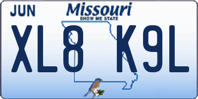 MO license plate XL8K9L