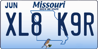 MO license plate XL8K9R