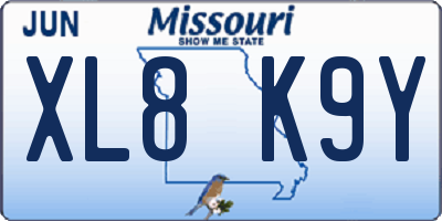 MO license plate XL8K9Y