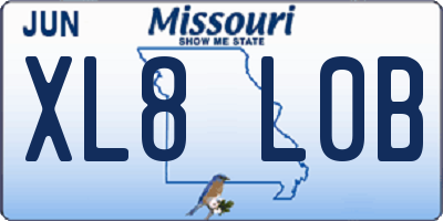 MO license plate XL8L0B