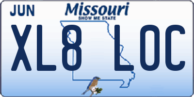 MO license plate XL8L0C
