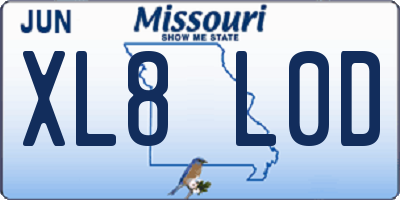 MO license plate XL8L0D