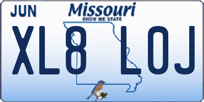 MO license plate XL8L0J