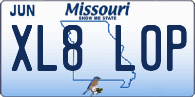 MO license plate XL8L0P
