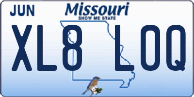 MO license plate XL8L0Q