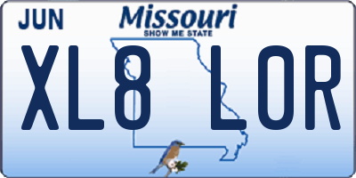 MO license plate XL8L0R