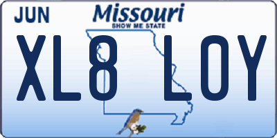 MO license plate XL8L0Y