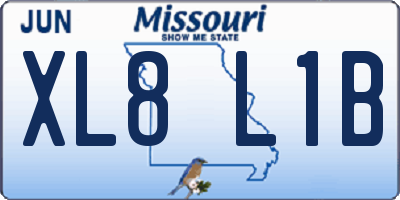 MO license plate XL8L1B