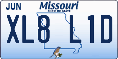MO license plate XL8L1D