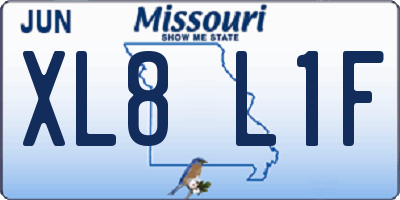 MO license plate XL8L1F