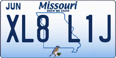 MO license plate XL8L1J