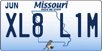MO license plate XL8L1M