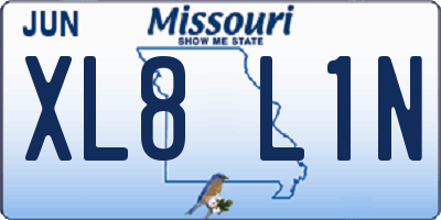 MO license plate XL8L1N