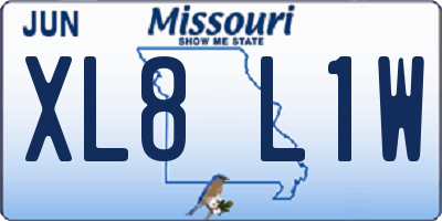 MO license plate XL8L1W