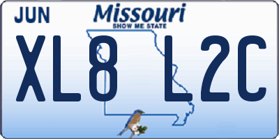 MO license plate XL8L2C