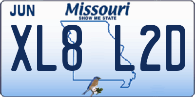 MO license plate XL8L2D