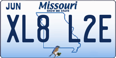 MO license plate XL8L2E