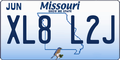 MO license plate XL8L2J