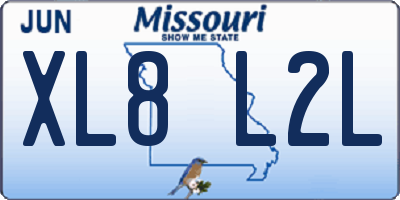 MO license plate XL8L2L