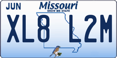 MO license plate XL8L2M