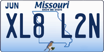 MO license plate XL8L2N