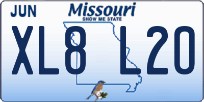 MO license plate XL8L2O
