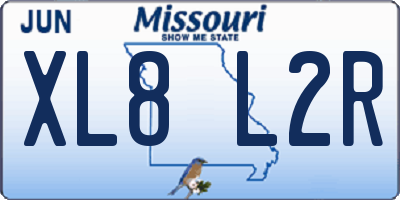 MO license plate XL8L2R