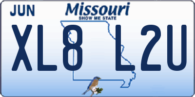 MO license plate XL8L2U