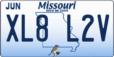 MO license plate XL8L2V