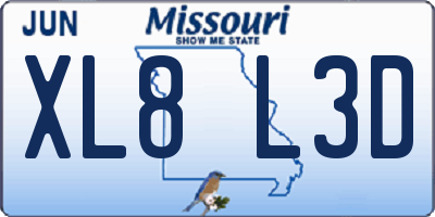 MO license plate XL8L3D