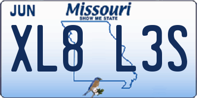 MO license plate XL8L3S
