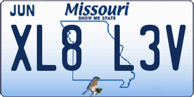MO license plate XL8L3V