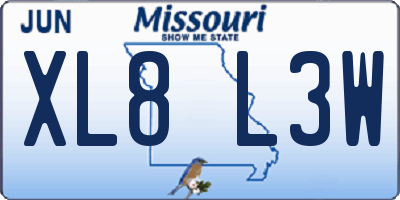 MO license plate XL8L3W