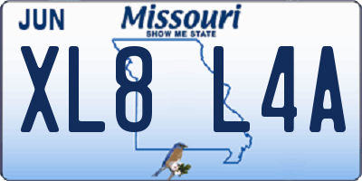 MO license plate XL8L4A