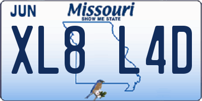 MO license plate XL8L4D