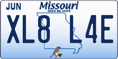 MO license plate XL8L4E