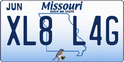 MO license plate XL8L4G