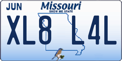 MO license plate XL8L4L