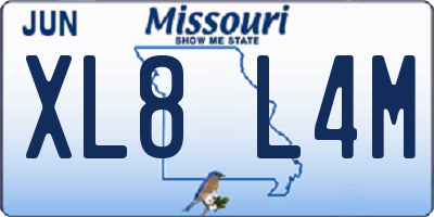 MO license plate XL8L4M