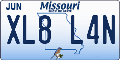 MO license plate XL8L4N