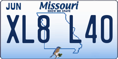 MO license plate XL8L4O