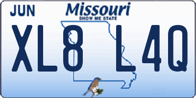 MO license plate XL8L4Q