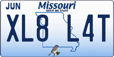 MO license plate XL8L4T