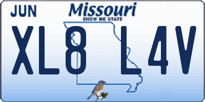 MO license plate XL8L4V