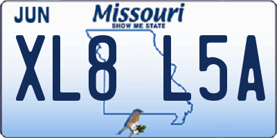 MO license plate XL8L5A