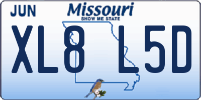 MO license plate XL8L5D
