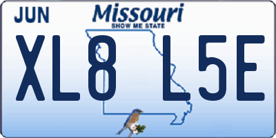 MO license plate XL8L5E