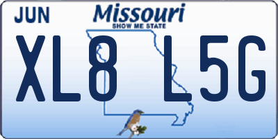MO license plate XL8L5G